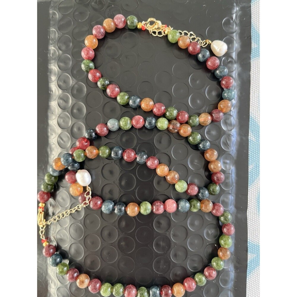 6mm Natural Colorful Tourmaline Gemstone Beads Necklace and Bracelet Set